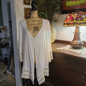 Dress Barn Lace 3/4 Sleeves Cover Up Top - image 1